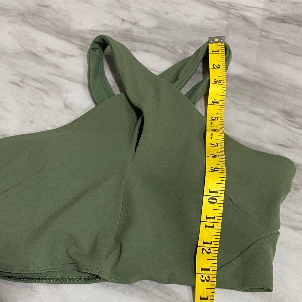 Lululemon Nulu Wrap-Front Longline Bra Green Twill Size 6 Light Support A/B - Picture 14 of 14